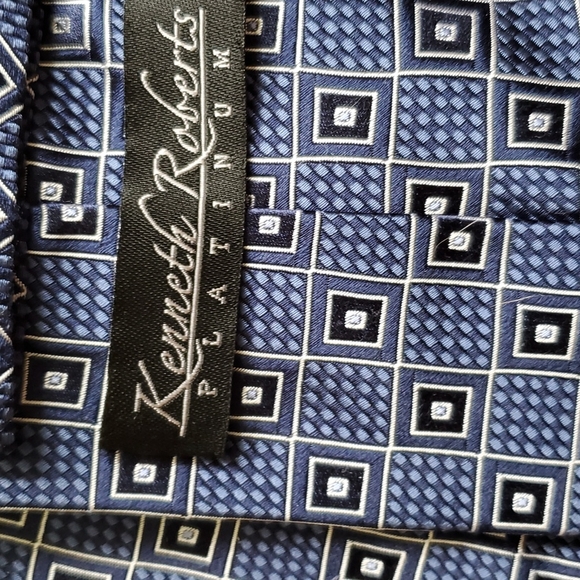 Kenneth Robert's platinum silk necktie - Picture 3 of 6